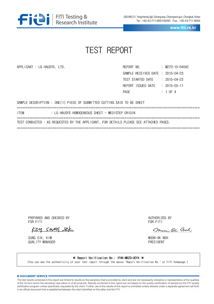 Certification – LX Hausys